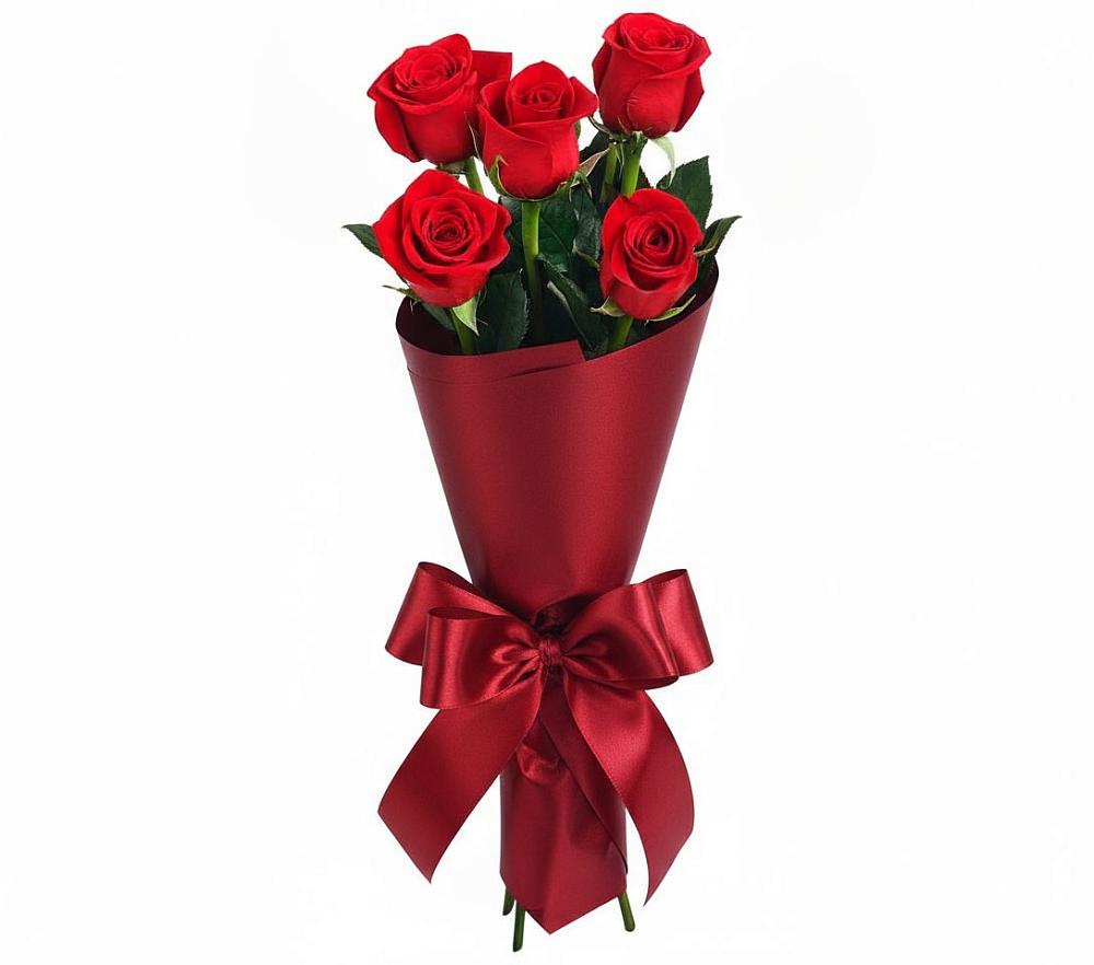 Букет 5 Красных роз Эдлесс Лав в Шиханах