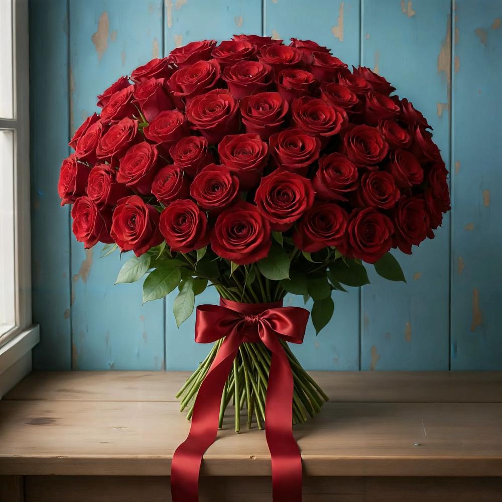 Букет Красные розы Блэк Меджик в Шиханах