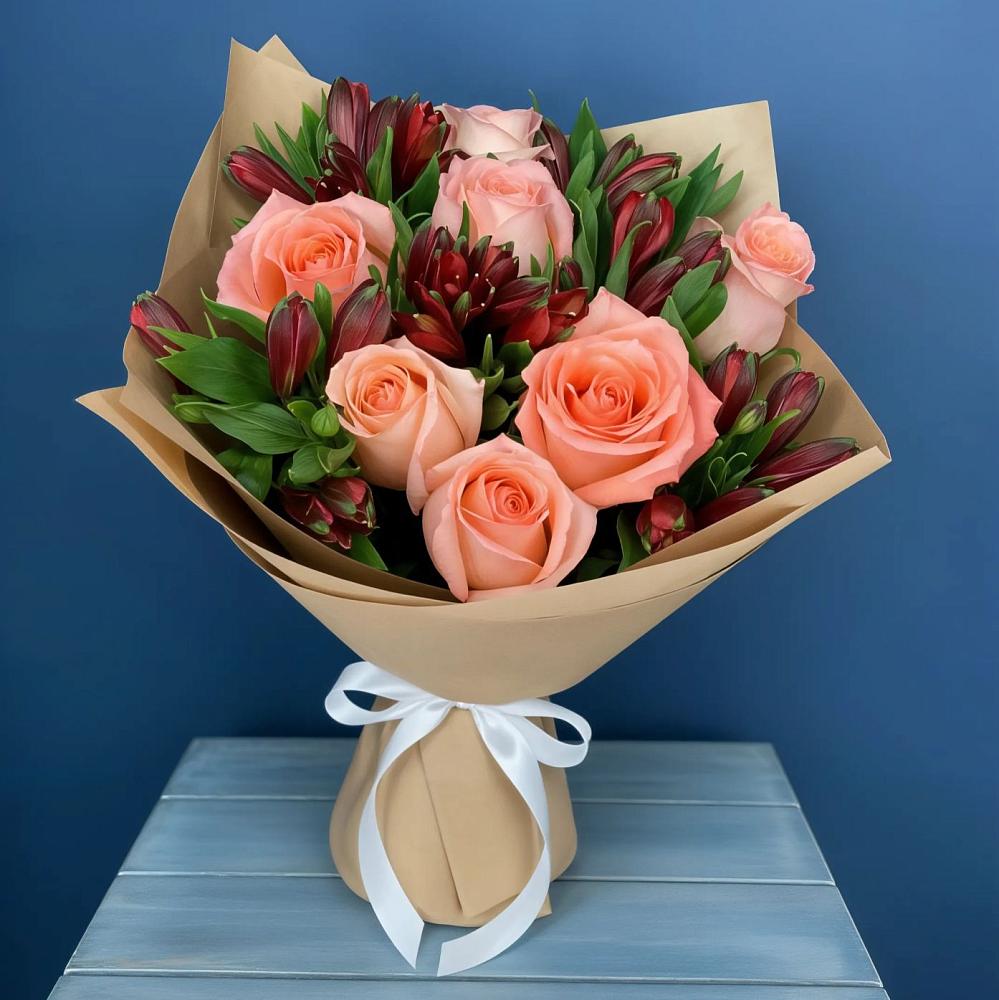 Букет цветов из: Розы и Альстромерии в Шиханах