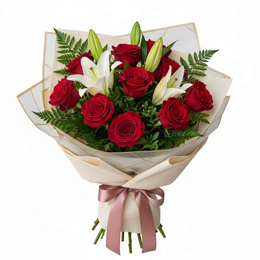 Букет цветов из: Лилии и Розы в Шиханах