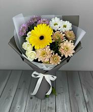 Букет цветов из:  Розы, Герберы и Хризантемы #REPLACE_PRED# Шиханах