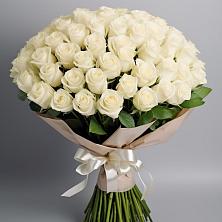 Букет 101 беля роза Белоснежка в Шиханах