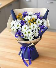 Букет цветов из:  Розы, Ирисы и Хризантемы #REPLACE_PRED# Шиханах