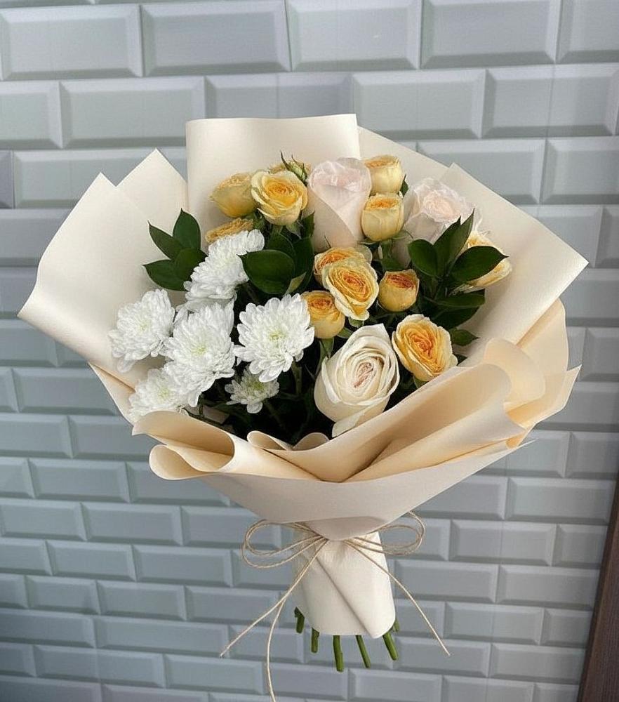 Букет цветов из: Розы и Хризантемы в Шиханах