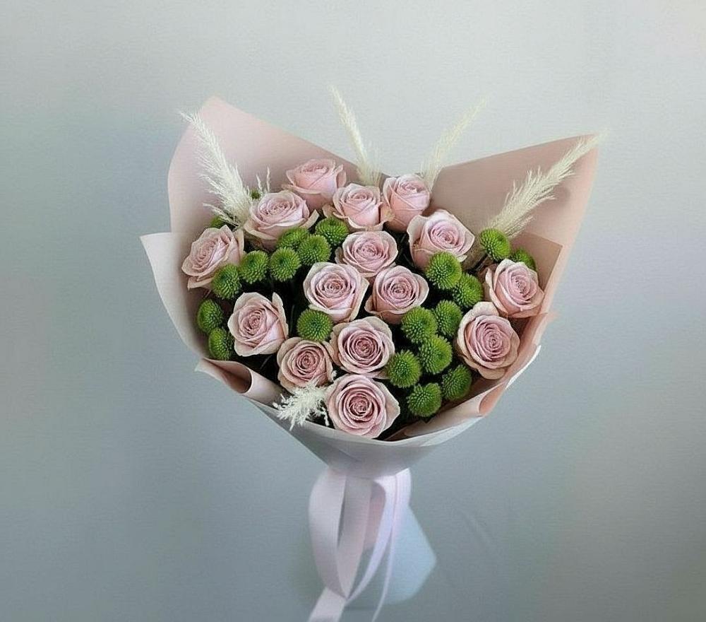 Букет цветов из: Розы и Хризантемы в Шиханах