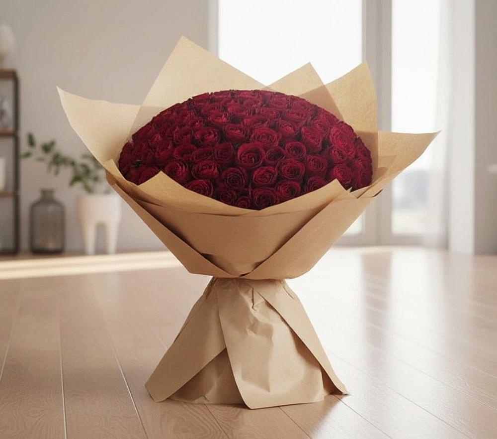 Букет 101 Красная роза в Шиханах