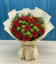 Букет цветов из:  Розы и Хризантемы в Шиханах