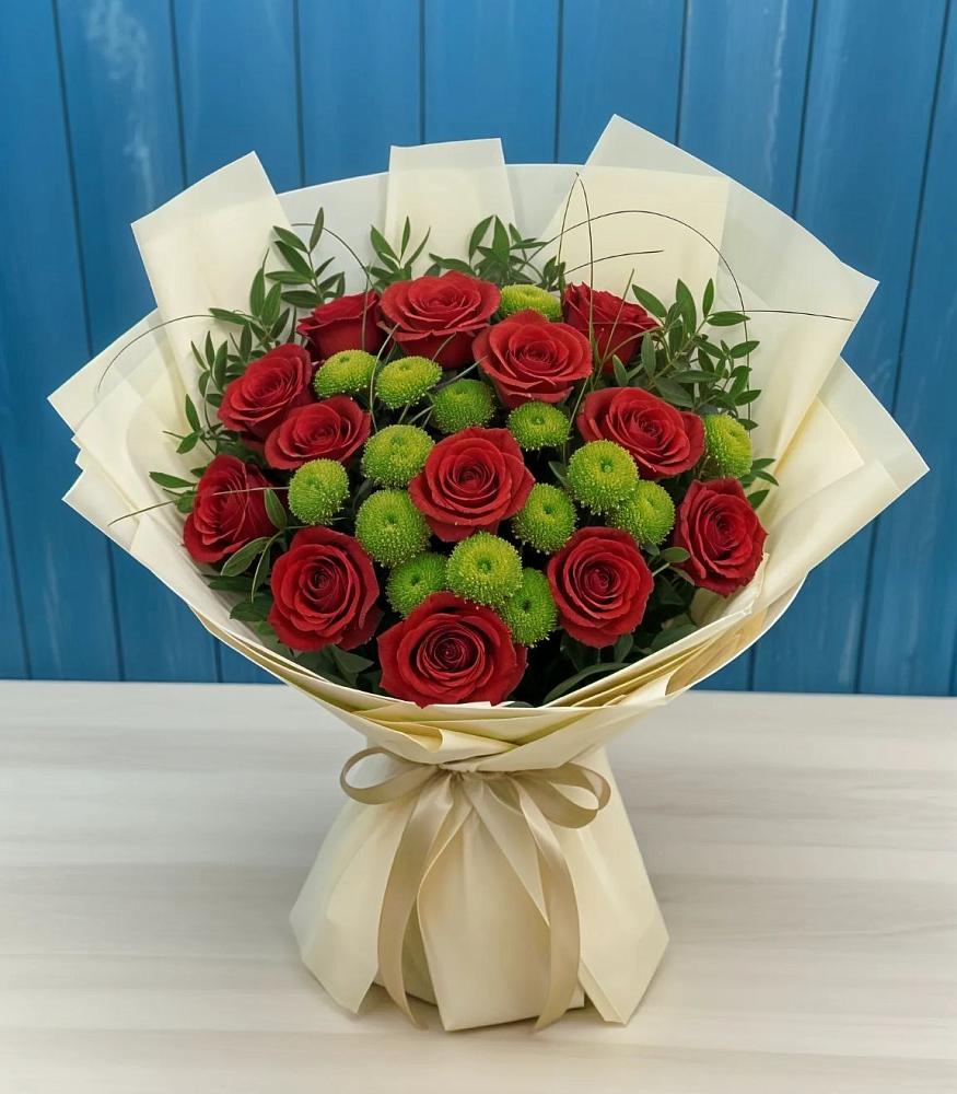 Букет цветов из: Розы и Хризантемы в Шиханах